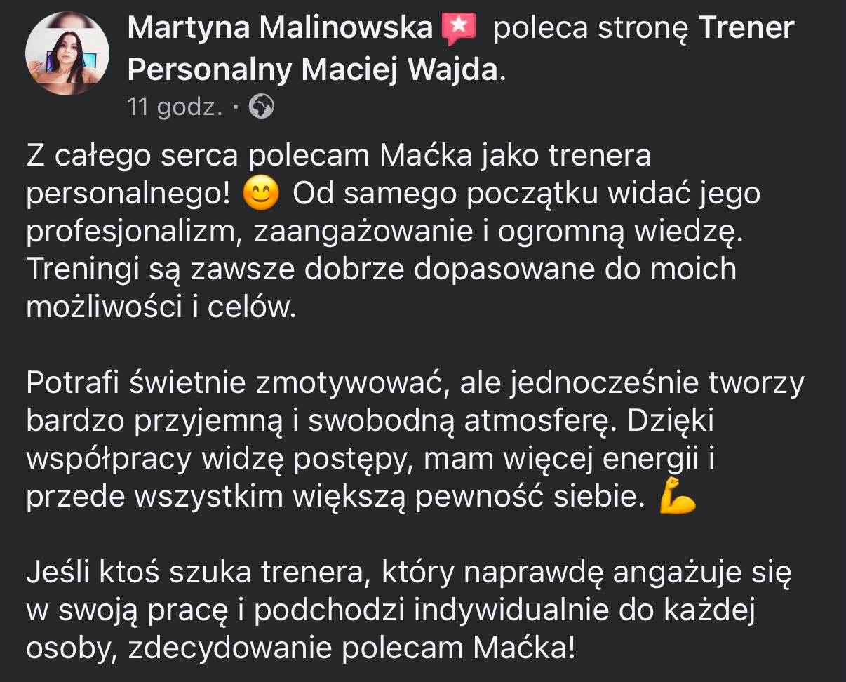 Opinia: Martyna Malinowska poleca Macieja Wajdę, profesjonalizm, więcej energii i większa pewność siebie